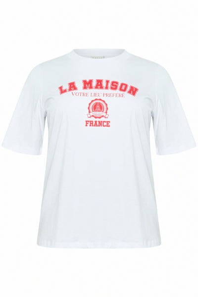 KCadela T-Shirt Optical White/Red Text Print - 10583386 Thumbnail