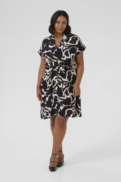 KCmaren Dress Black/Nature Organic Lines - 10583406 Thumbnail