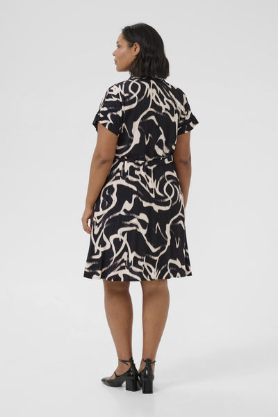KCmaren Dress Black/Nature Organic Lines - 10583406 Thumbnail