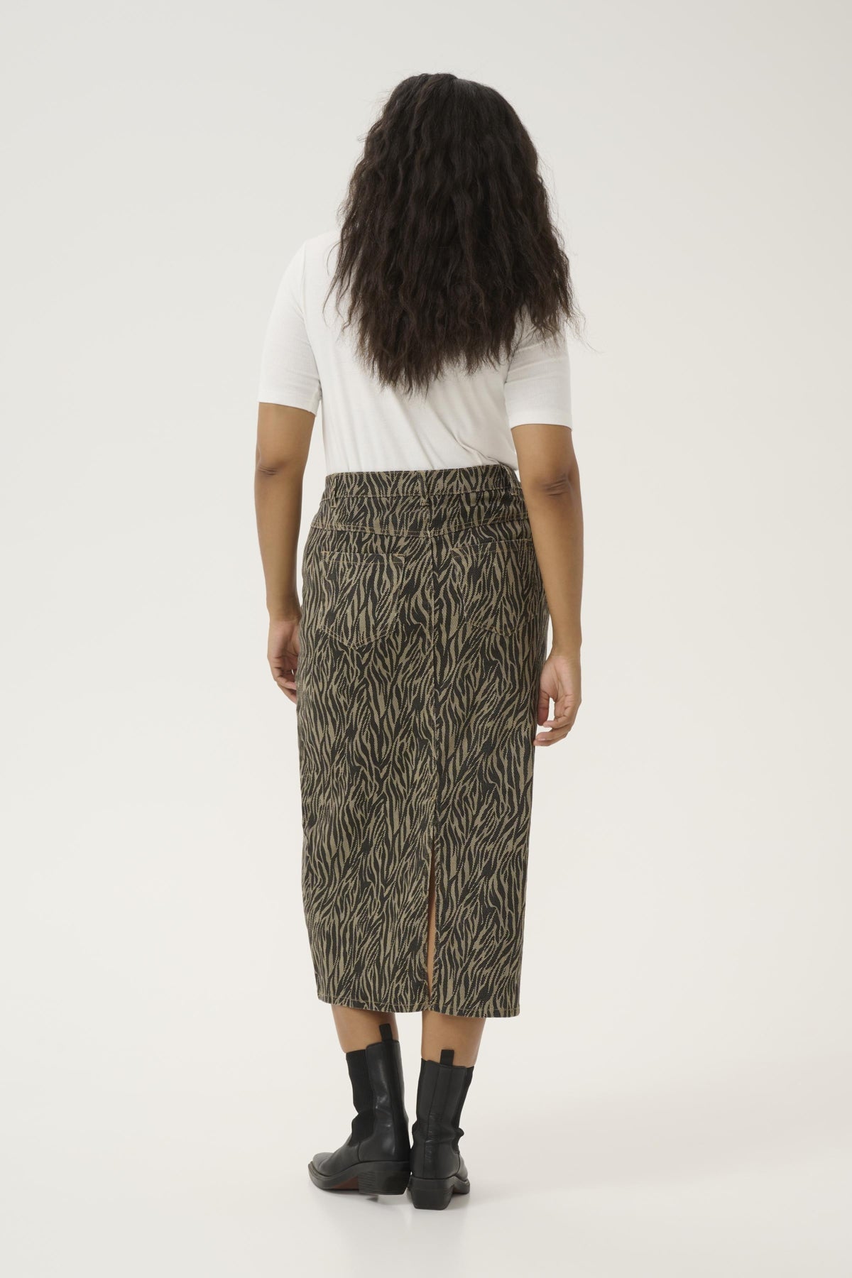 KAleonoma Denim Skirt Feather Gray / Black Animal - 10583408