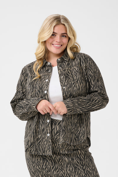 KCleonoma Denim Shirt Feather Gray / Black Animal - 10583409 Thumbnail