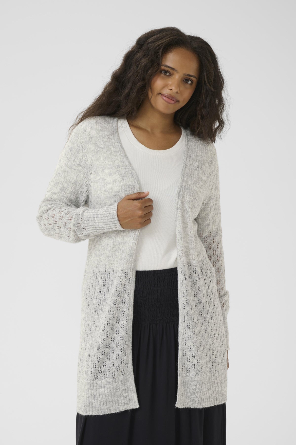 KCloura Cardigan Light Grey Melange - 10583482