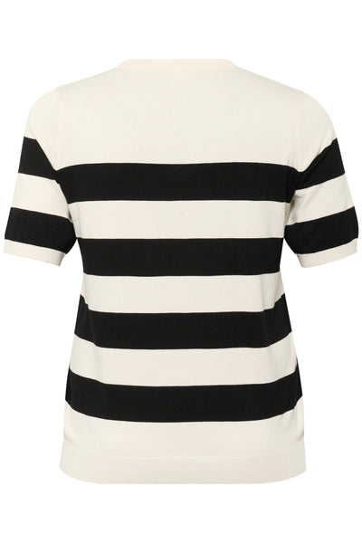 KClizzy Striped V-neck Turtledove/black boldstripe - 10583577 Thumbnail