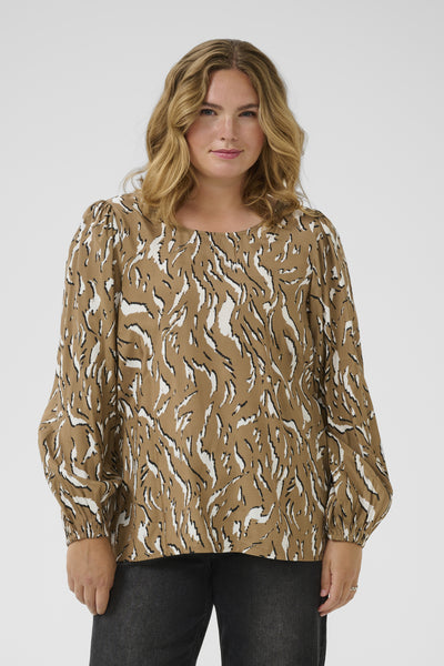 KCmilina Blouse Toasted Coconut Graphic Animal - 10583607 Thumbnail