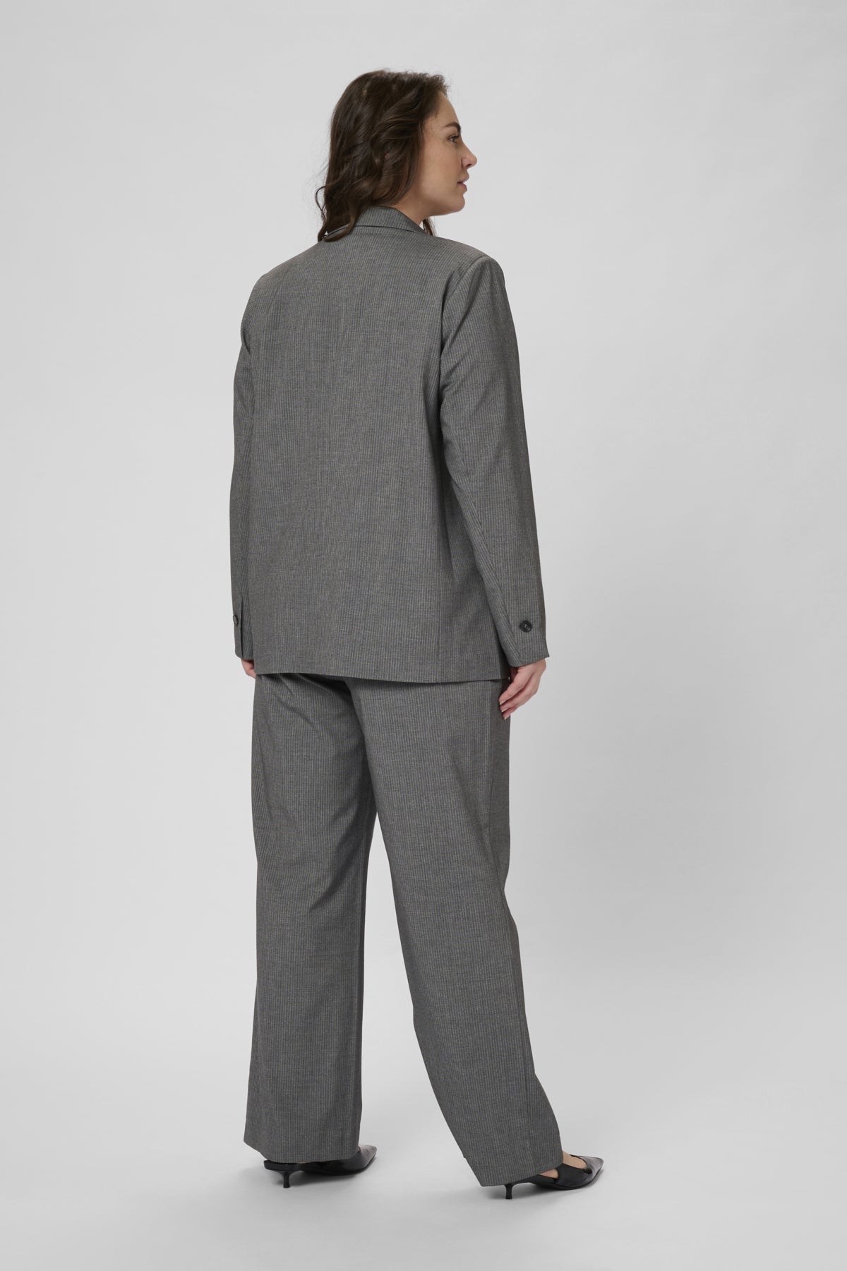 KCeliana Blazer Grey Melange / Chalk Stripe - 10583626