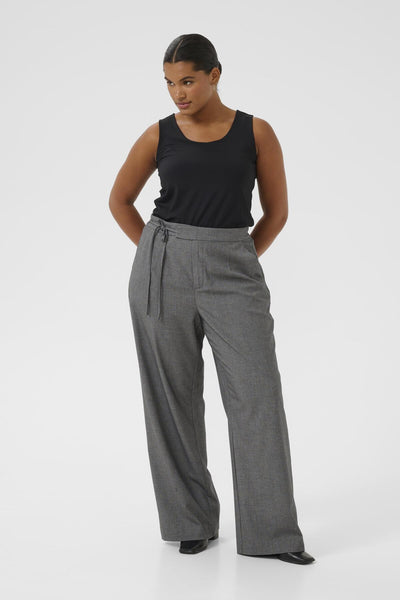 KCeliana Wide Pants Grey Melange / Chalk Stripe - 10583627 Thumbnail
