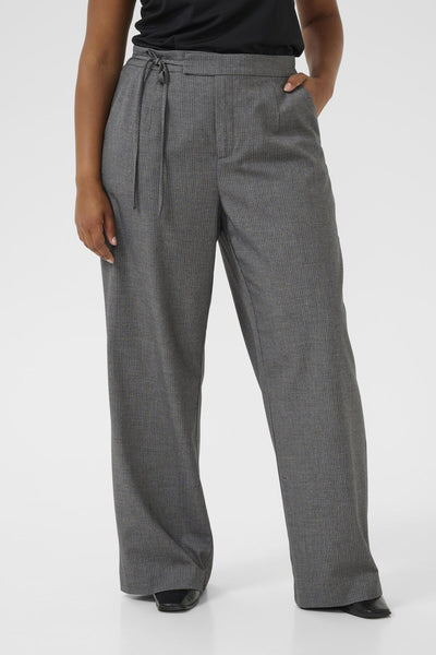 KCeliana Wide Pants Grey Melange / Chalk Stripe - 10583627 Thumbnail