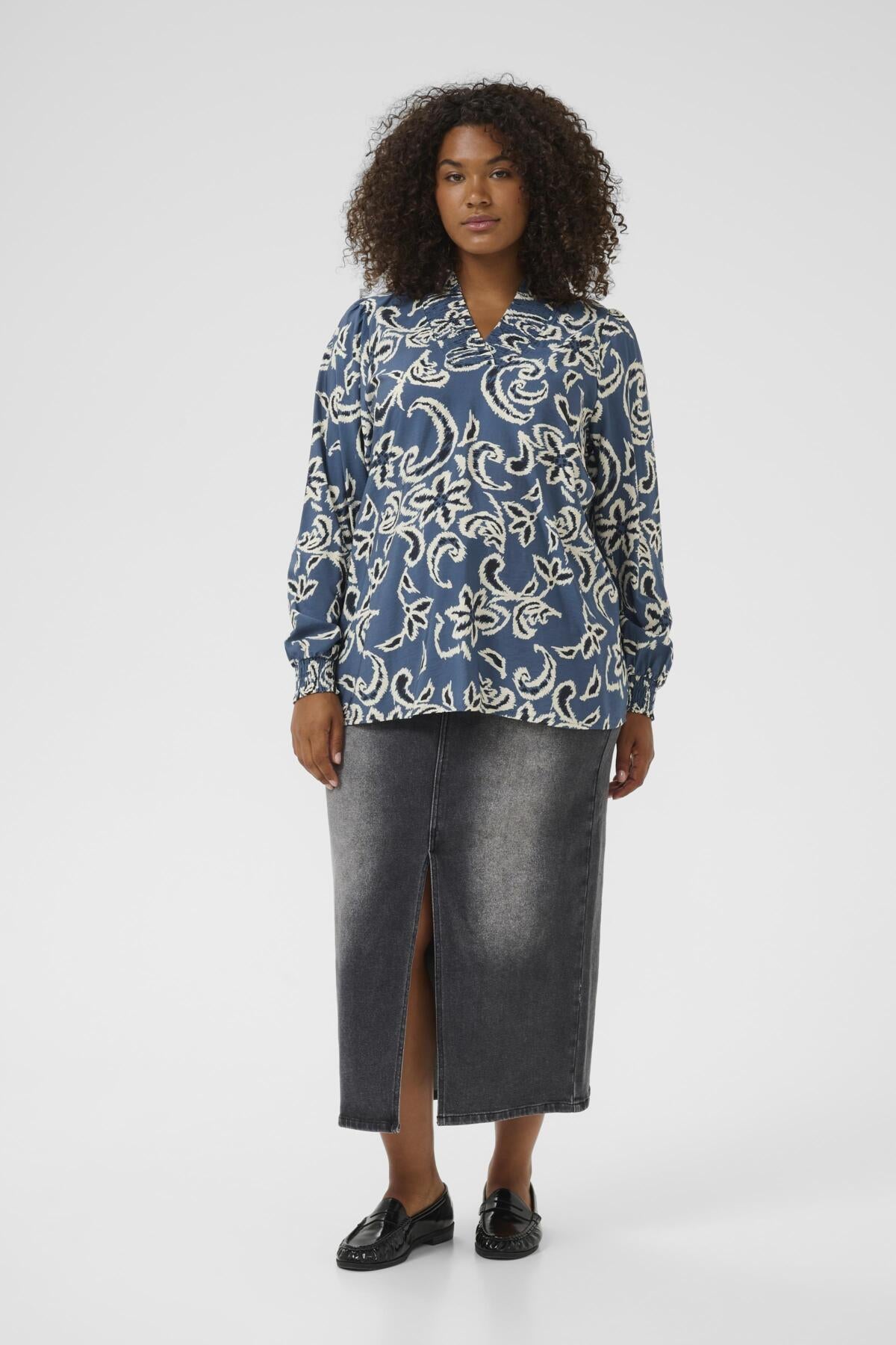 KCmahlia Blouse Bering Sea/White Paisley - 10583628