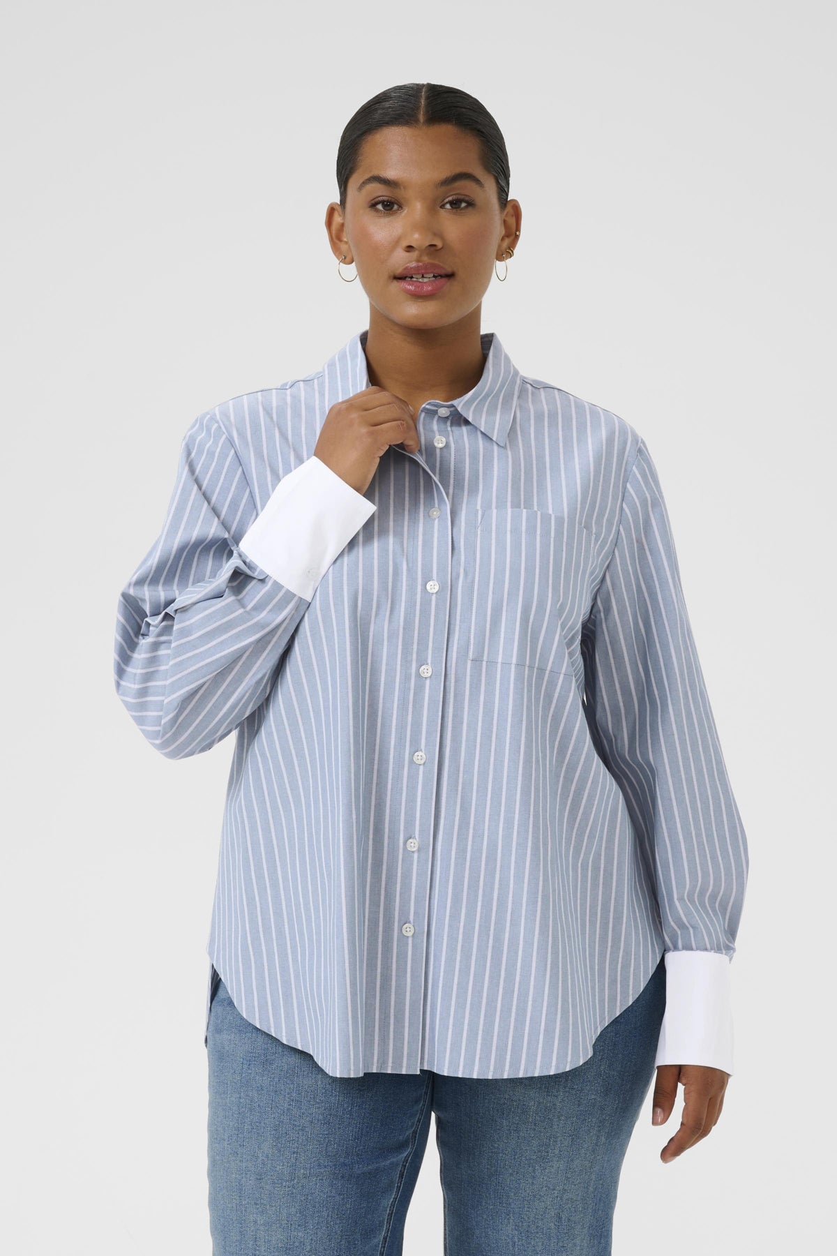 KCmelina Shirt Windward blue melange stripe - 10583632