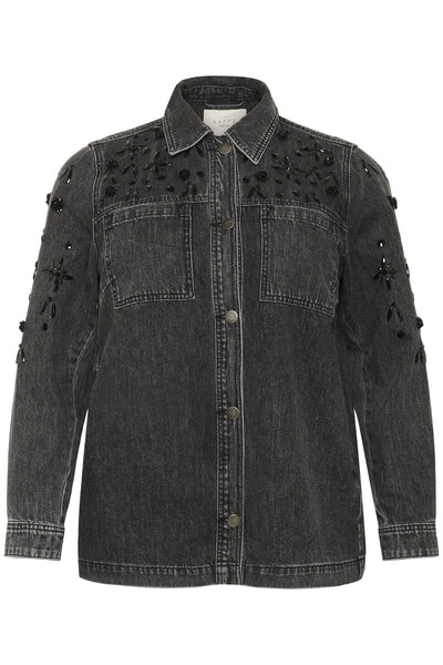 KCjaida Denim Jacket Dark grey washed denim - 10583648 Thumbnail