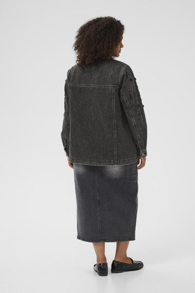 KCjaida Denim Jacket Dark grey washed denim - 10583648 Thumbnail