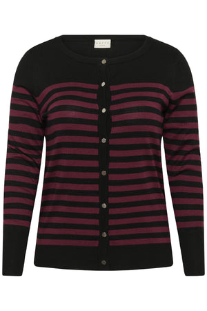 KClizzy Stripe Cardigan Black/Windsor Wine Half Stripe - 10583704