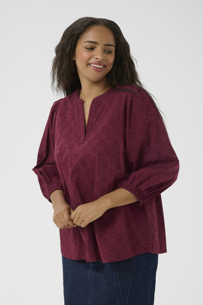 KCloulou Blouse 3/4 SL Windsor Wine - 10583706 Thumbnail