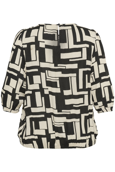 KCmarina Ami Blouse Black/White Graphic - 10583716 Thumbnail