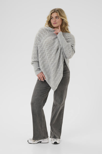 KColina Poncho Grey Melange - 10583768 Thumbnail