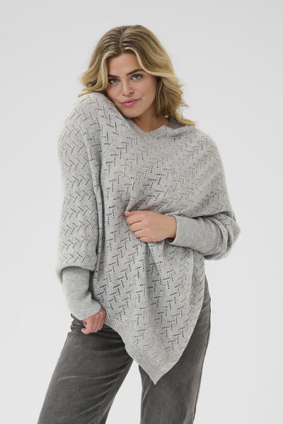 KColina Poncho Grey Melange - 10583768 Thumbnail