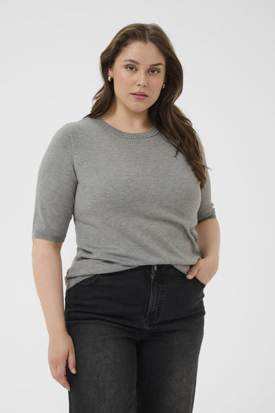 KCcarla Knit Pullover Grey Melange - 10583769 Thumbnail