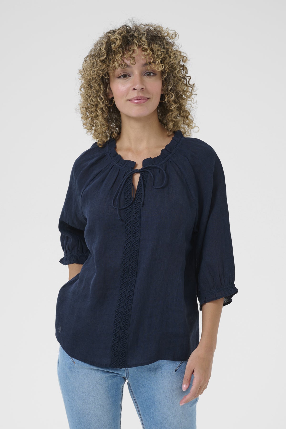 CRBellis Lace Blouse Dress Blues - 10613469