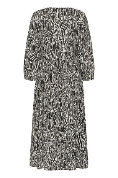 CRTiah Smock Dress Black wavy dots - 10613476 Thumbnail