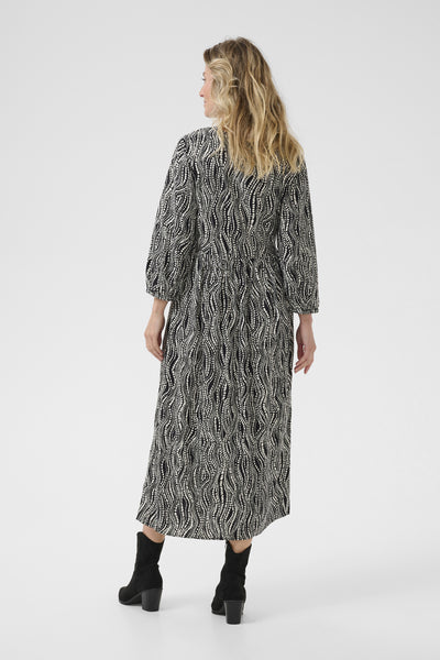 CRTiah Smock Dress Black wavy dots - 10613476 Thumbnail