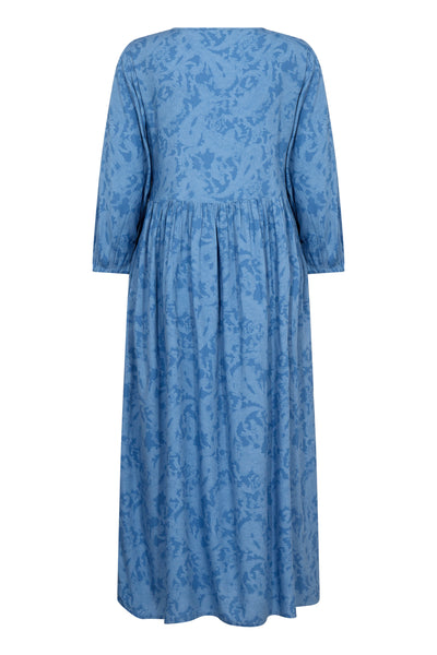 CRTiah Smock Dress Rivera Blue Ikat Paisley - 10613476 Thumbnail