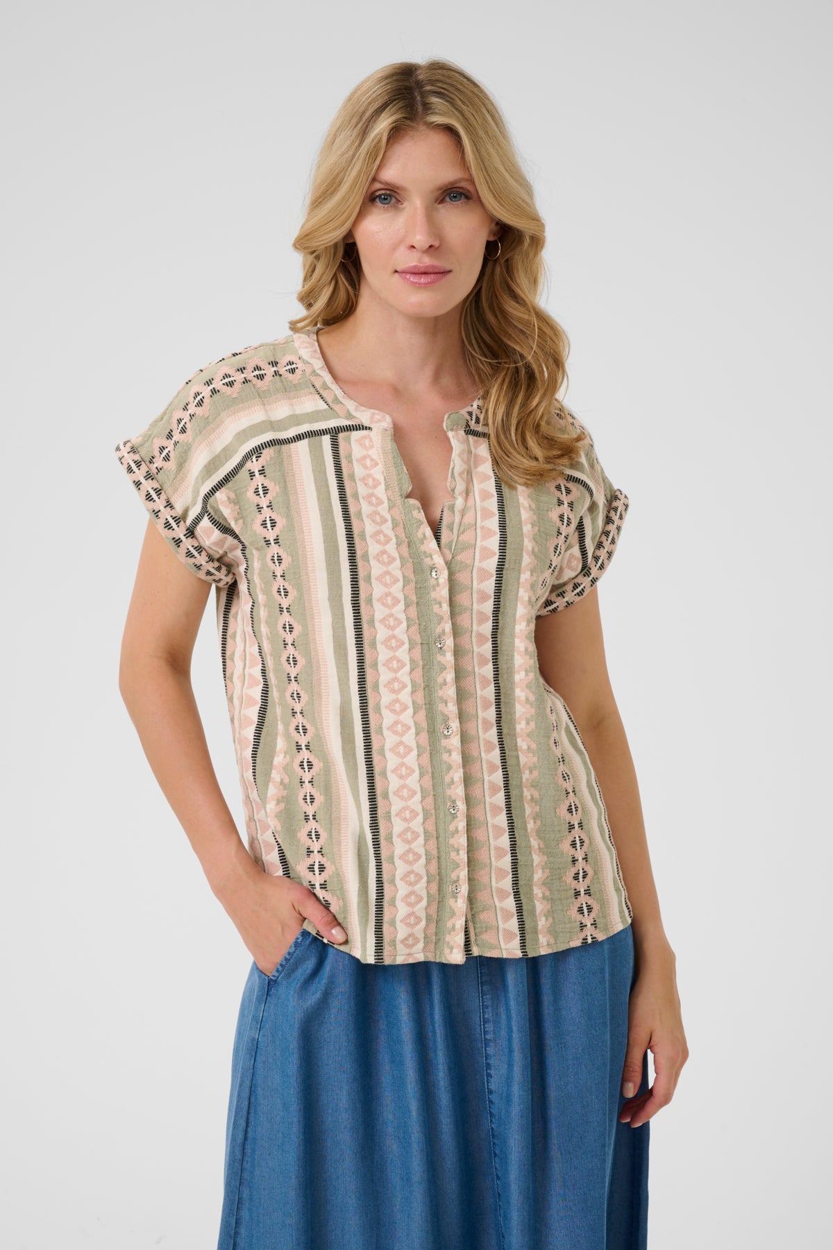 CRSola Blouse Tea jaquard