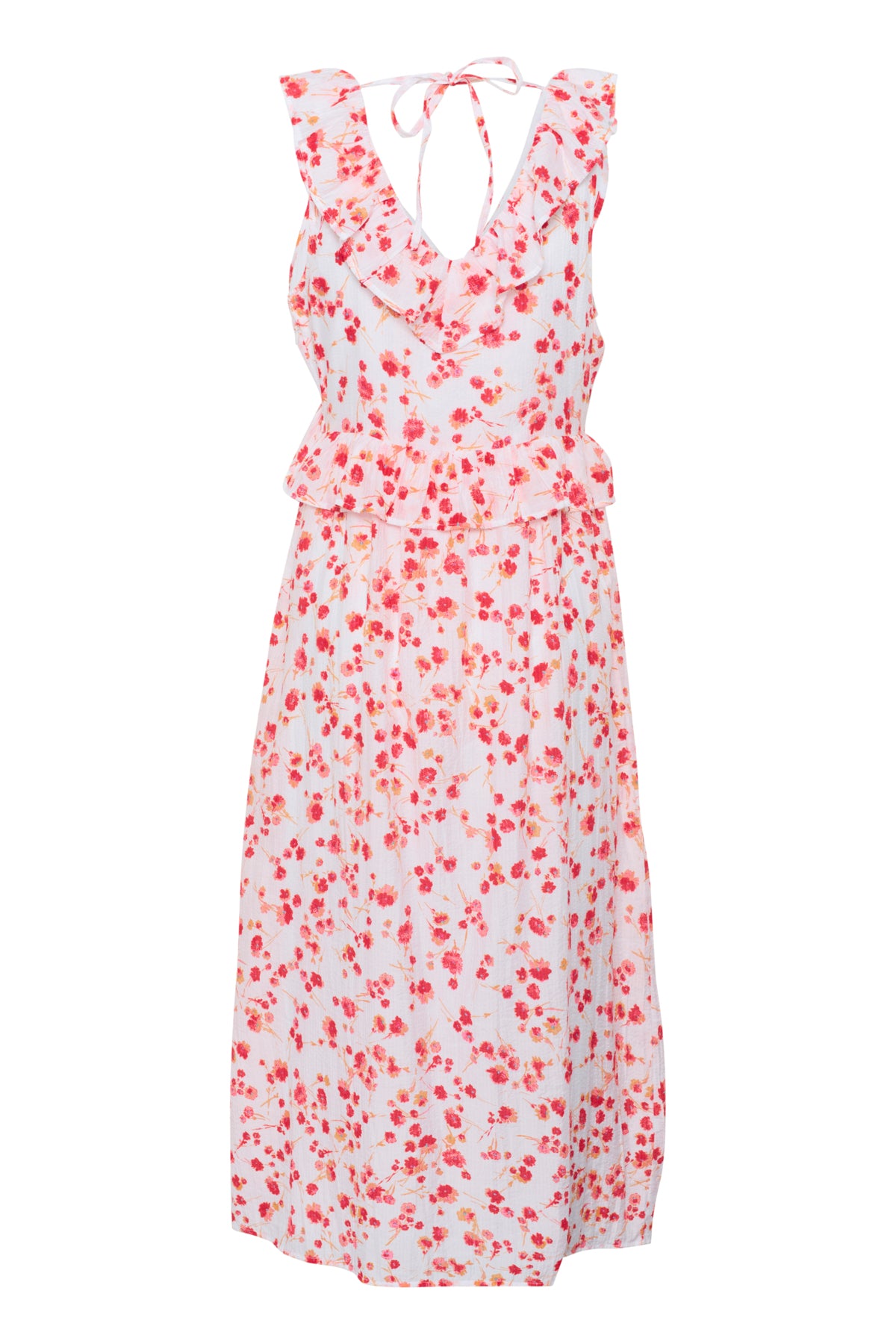 CRGiselle Long Dress Pink Red Flower - 10613619