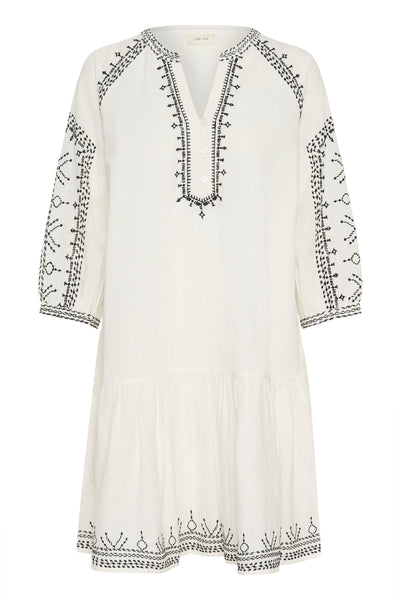 CRSara Dress Marshmallow Black Emb - 10613620 Thumbnail