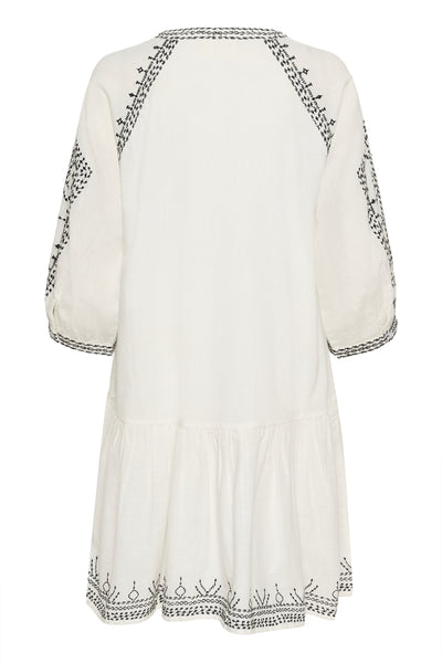 CRSara Dress Marshmallow Black Emb - 10613620 Thumbnail