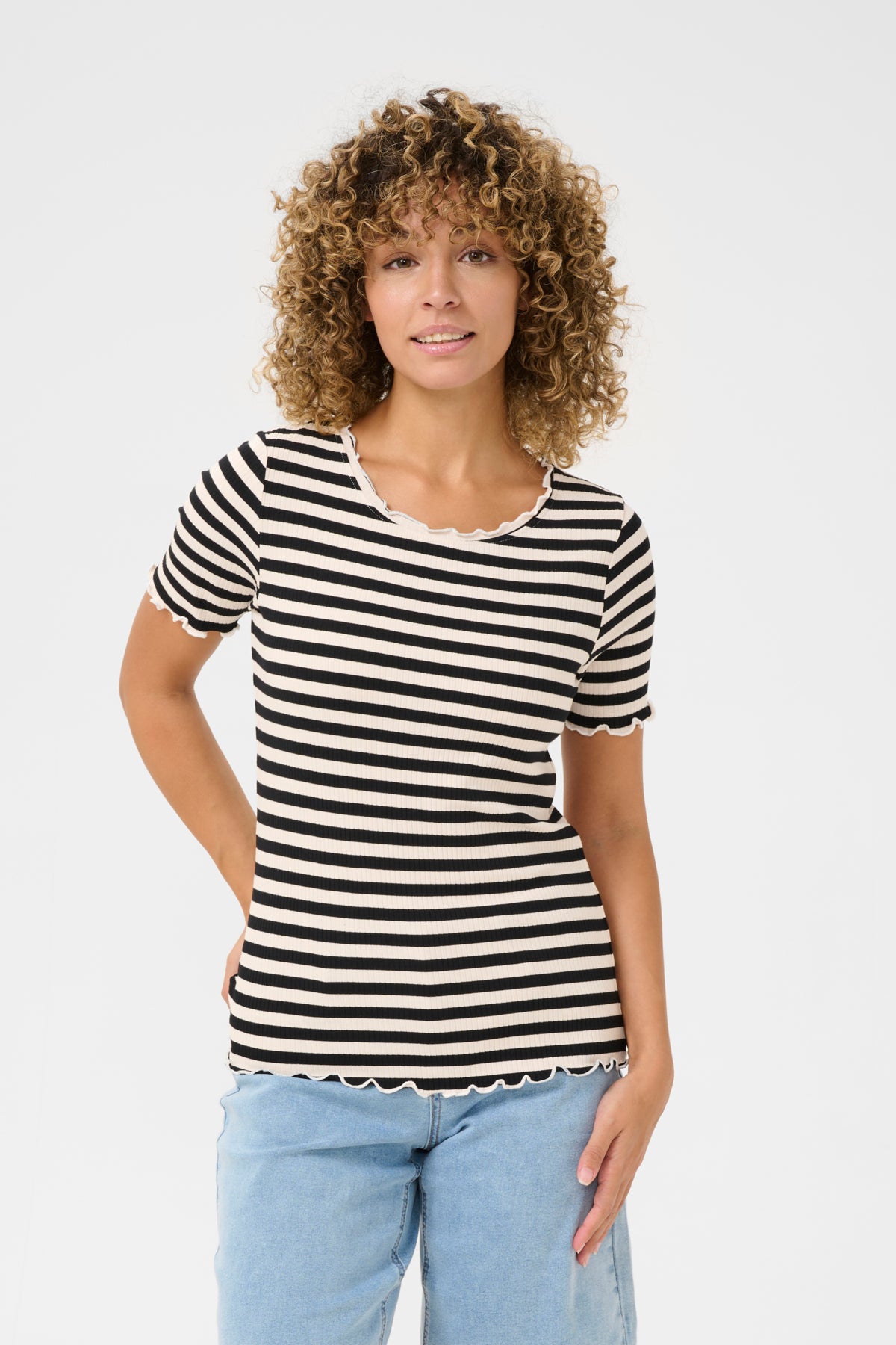 CRRibba stripe Tshirt Pitch Black Stripe - 10613876