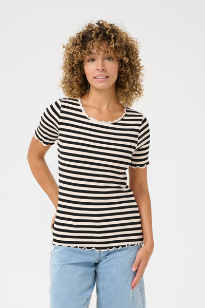 CRRibba stripe Tshirt Pitch Black Stripe - 10613876 Thumbnail