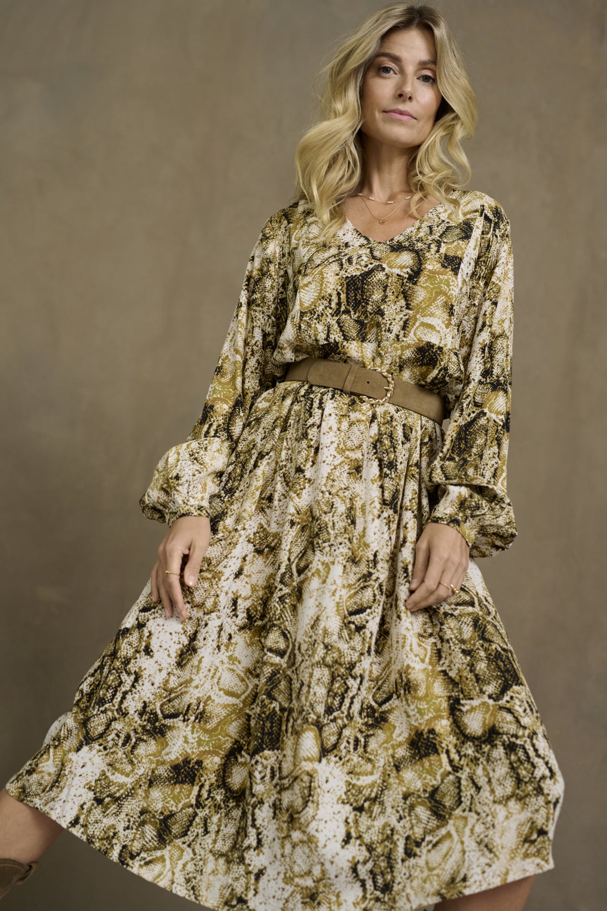 CRAyda Dress Tobacco Snake - 10613898