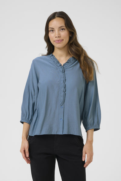 CRSofia Frill Blouse Blue Heaven - 10613913 Thumbnail