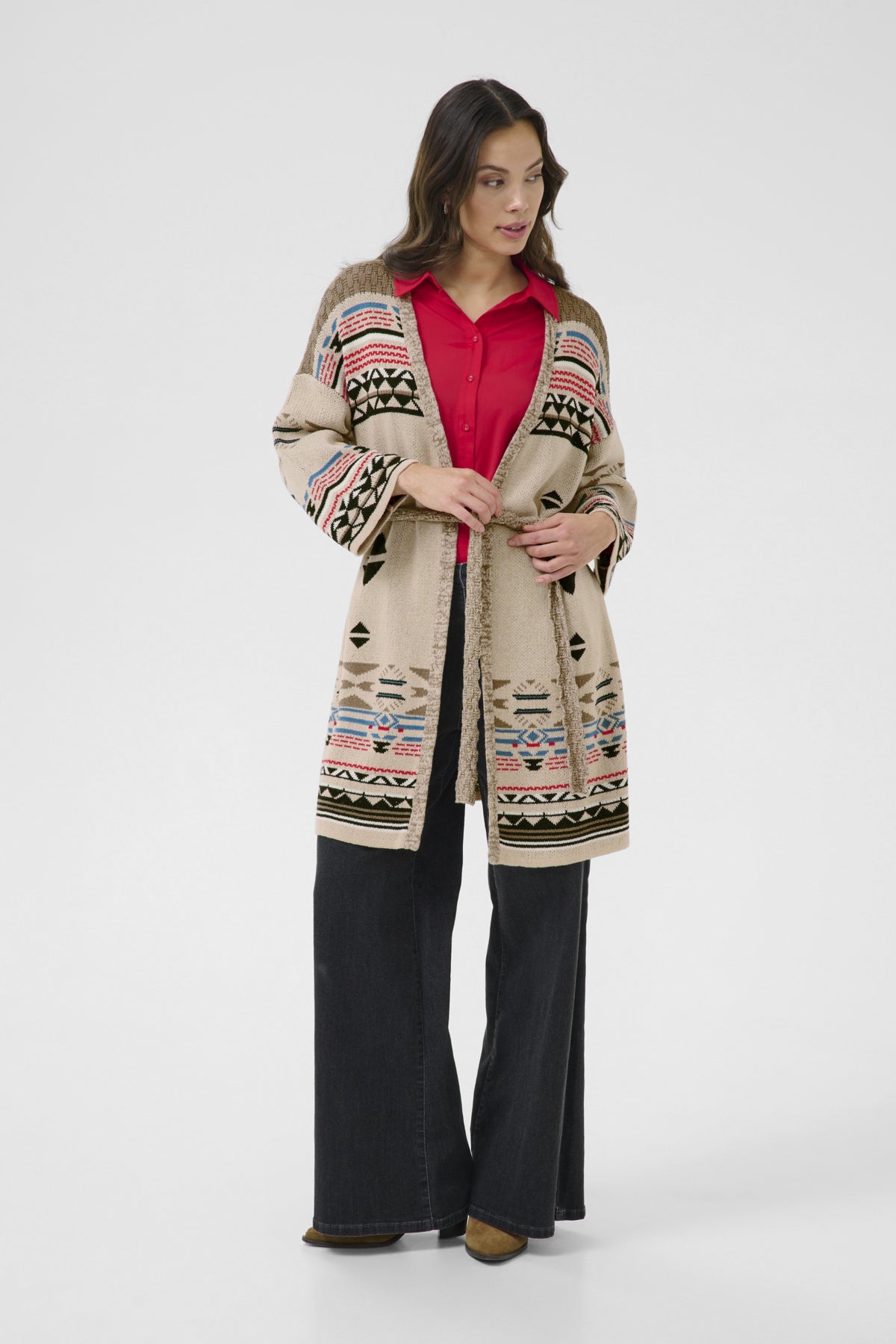 CREtta cardigan Ethnic red and blue mix - 10613923