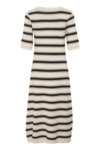 CRDela Zigzag dress Birch and black stripe - 10613931 Thumbnail