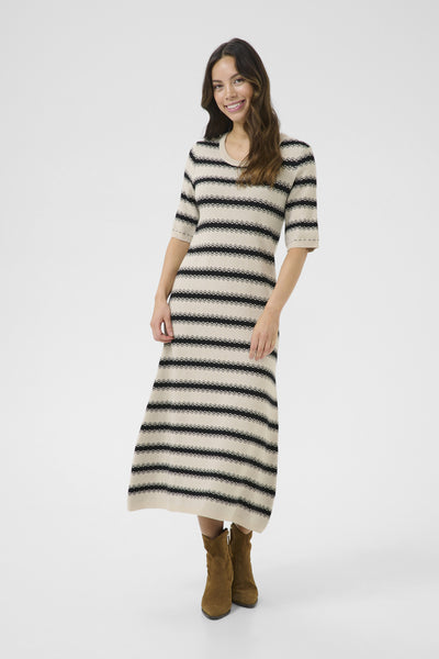 CRDela Zigzag dress Birch and black stripe - 10613931 Thumbnail