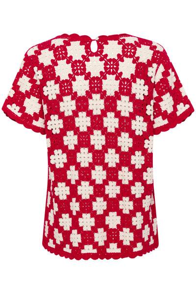 CRKip crohet blouse Red and birch crochet flower - 10613936 Thumbnail