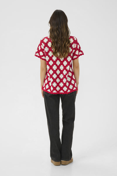 CRKip crohet blouse Red and birch crochet flower - 10613936 Thumbnail