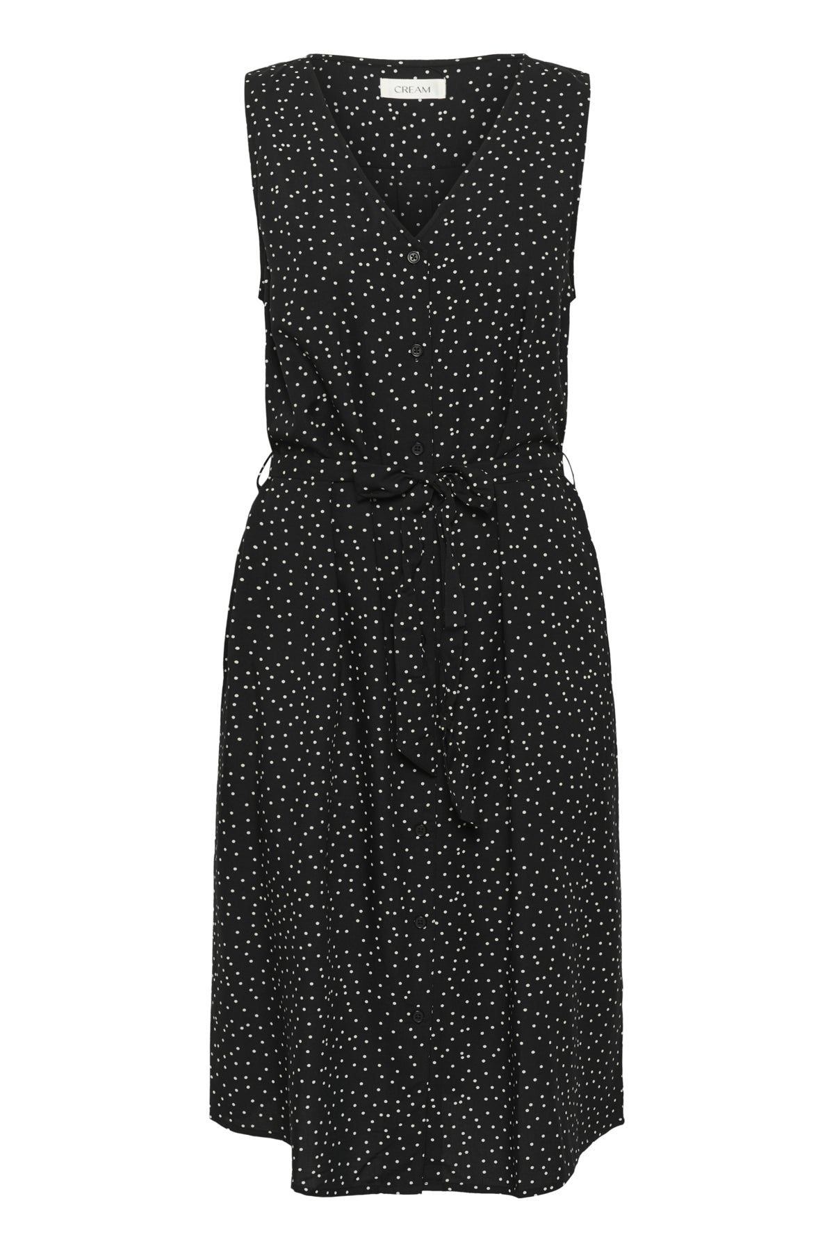 CRTiah Sleeveless Dress Pitch Black Dot - 10613948