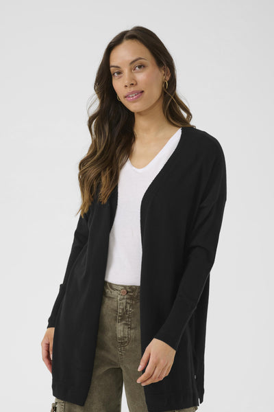 CRDela long cardigan Pitch Black - 10613960 Thumbnail