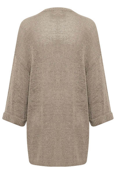 CRNixy knit kimono Fossil Melange - 10613963 Thumbnail