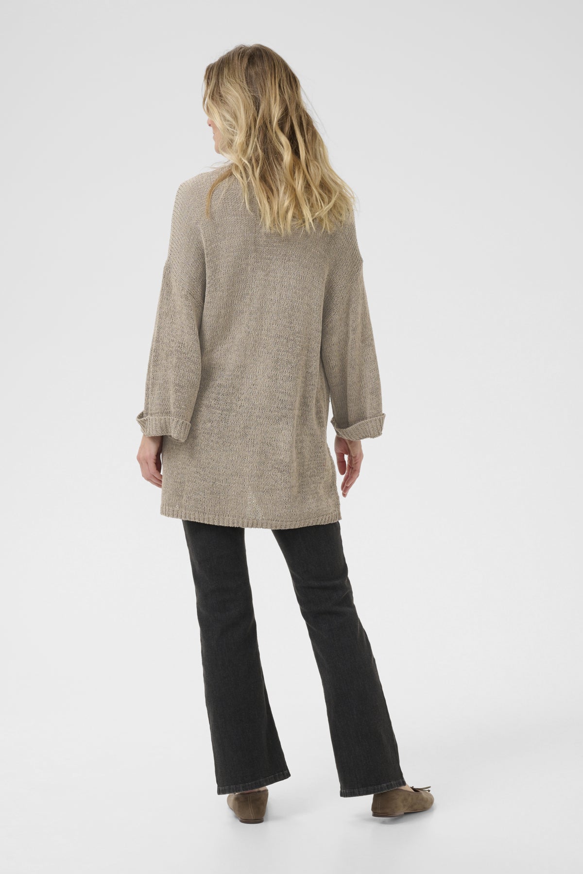 CRNixy knit kimono Fossil Melange - 10613963