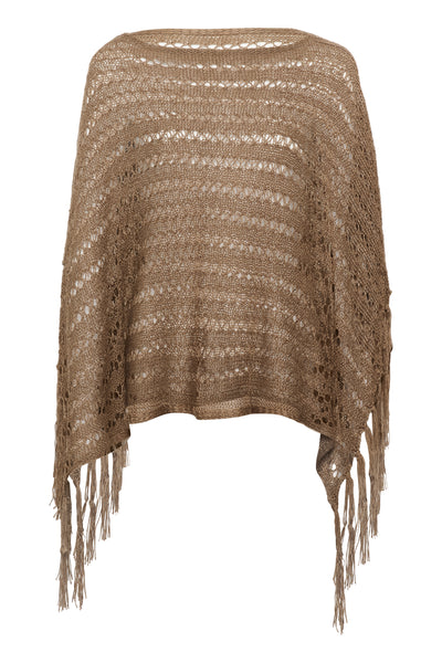 CRAlpah Knit Poncho FOSSIL - 10614023 Thumbnail