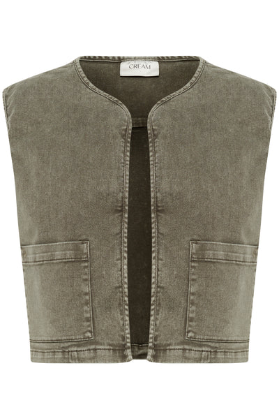 CRMelanie Waistcoat Heavy Washed Green - 10614056 Thumbnail