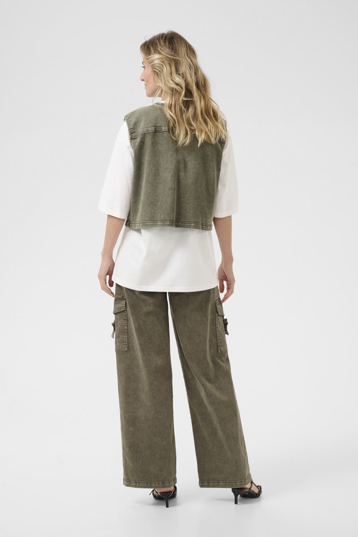 CRMelanie Waistcoat Heavy Washed Green - 10614056