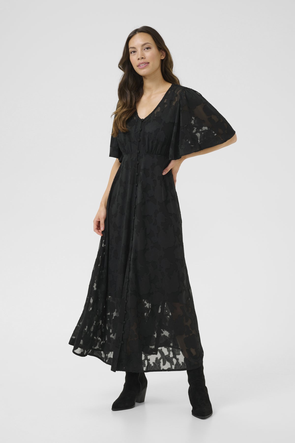 CRChery flower dress Pitch Black - 10614059