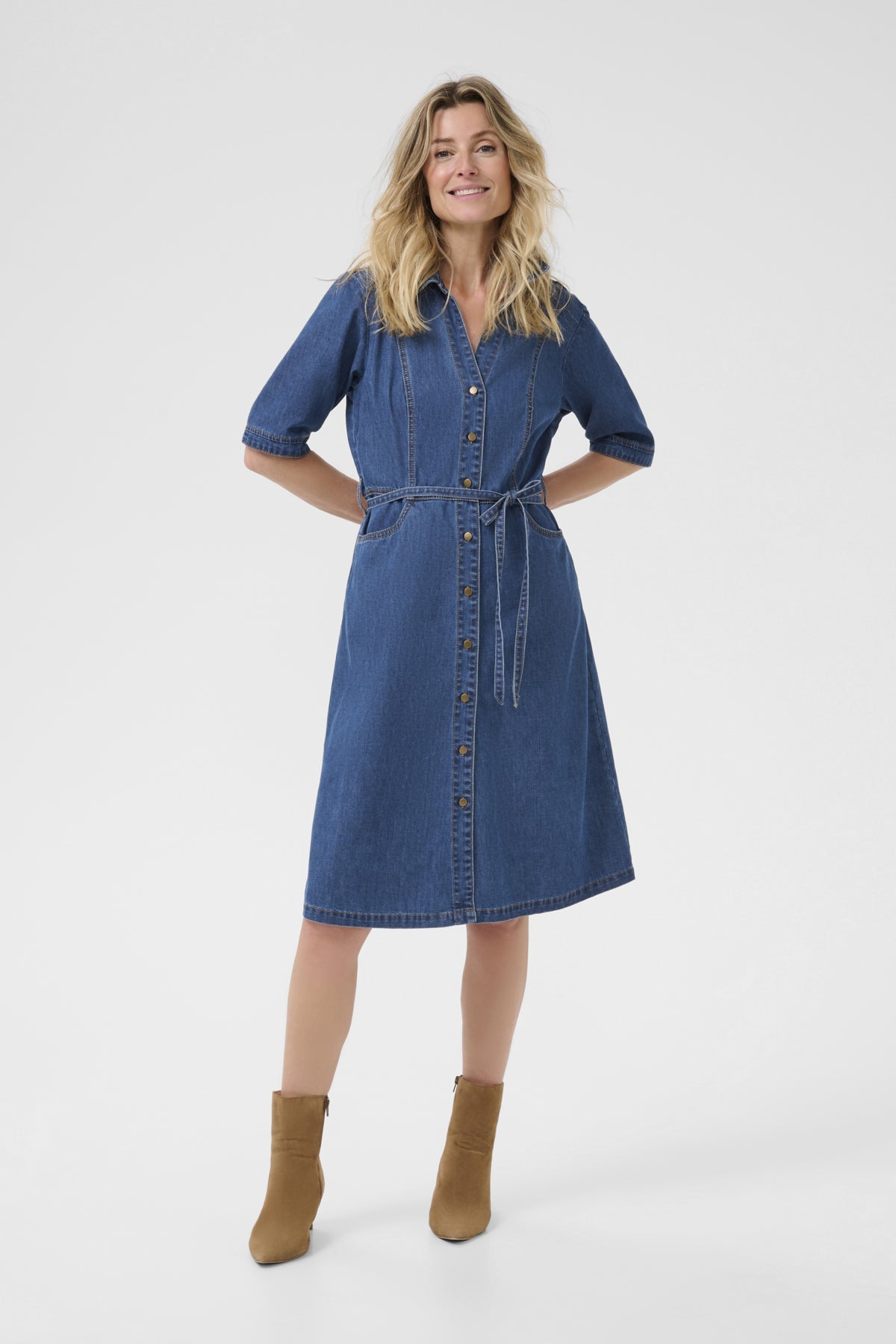 CREstelle Denim Dress Jasper Blue denim - 10614072