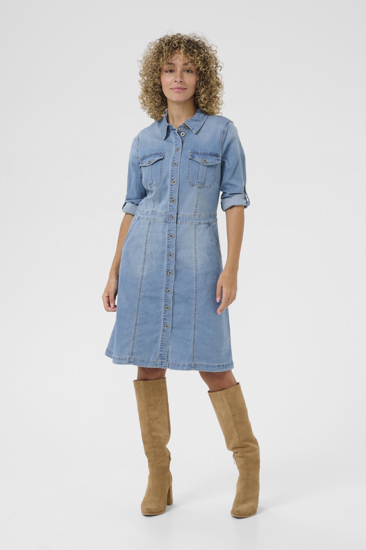 CRUniforma Denim Dress Light Blue Denim - 10614086