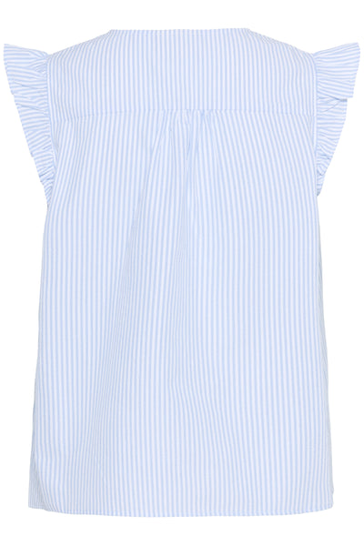 CRAmala Sleeveless Blouse Light Blue Stripe Thumbnail