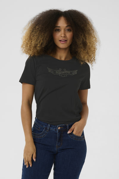 CRLiria T-Shirt Black Howdy Rhinestones - 10614118 Thumbnail